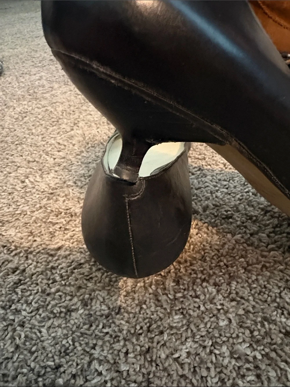 Nine West Black Leather Cutout Ballet Flats with Silver Buckle